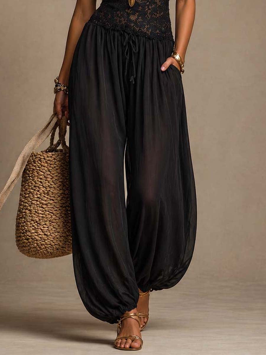 Beatrice | Harem Jumpsuit in Lace and Chiffon