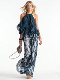 Elegant two-piece chiffon ensemble
