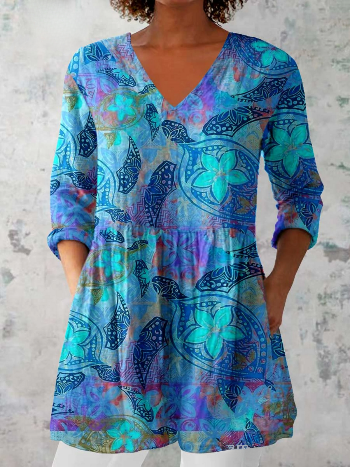 Riley | Long Blouse with a Striking Pattern