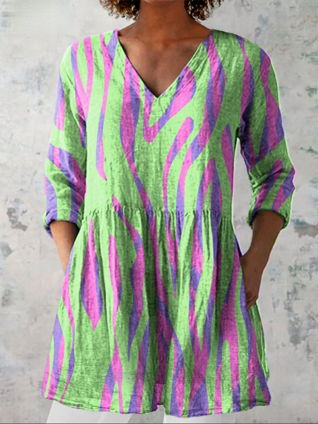 Mira | Long Blouse with a Striking Pattern