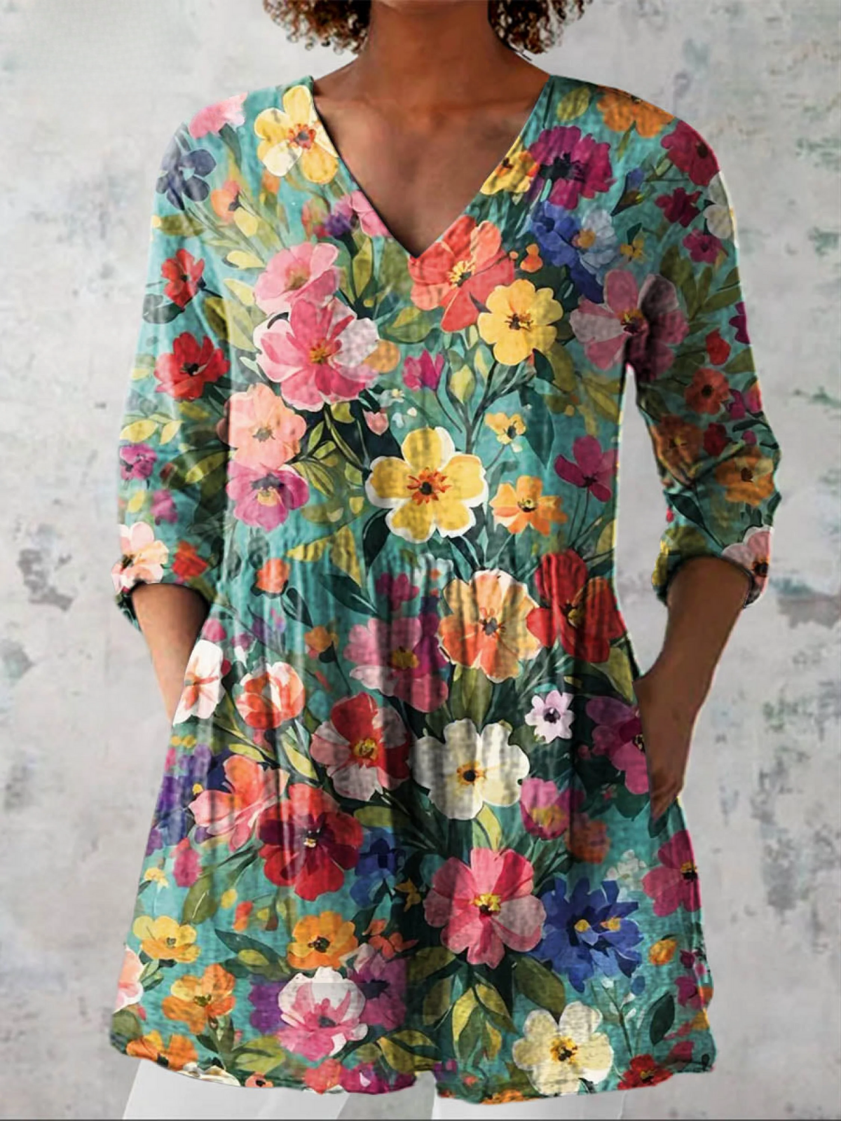 Keira | Long blouse with a striking pattern