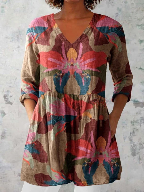Alina | Long blouse with a striking pattern