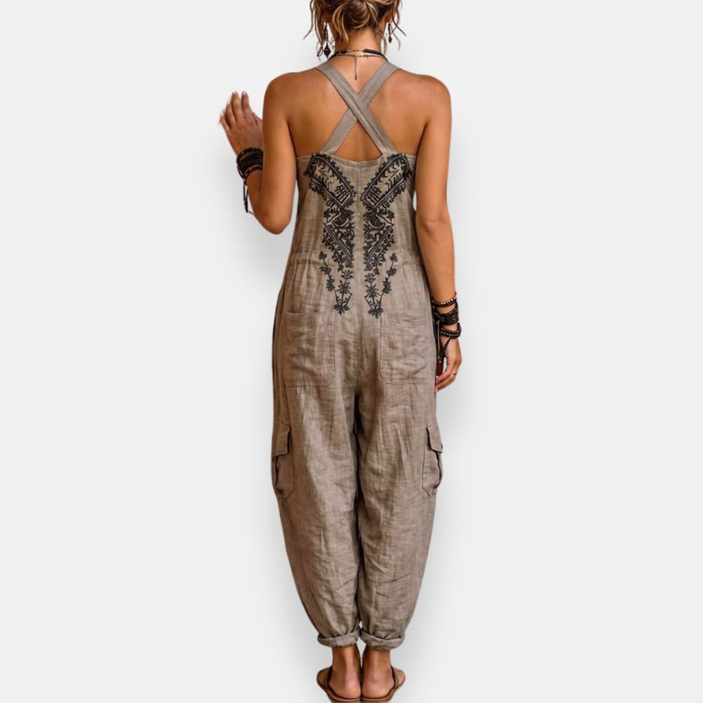 Erminilde | Embroidered Boho Jumpsuit