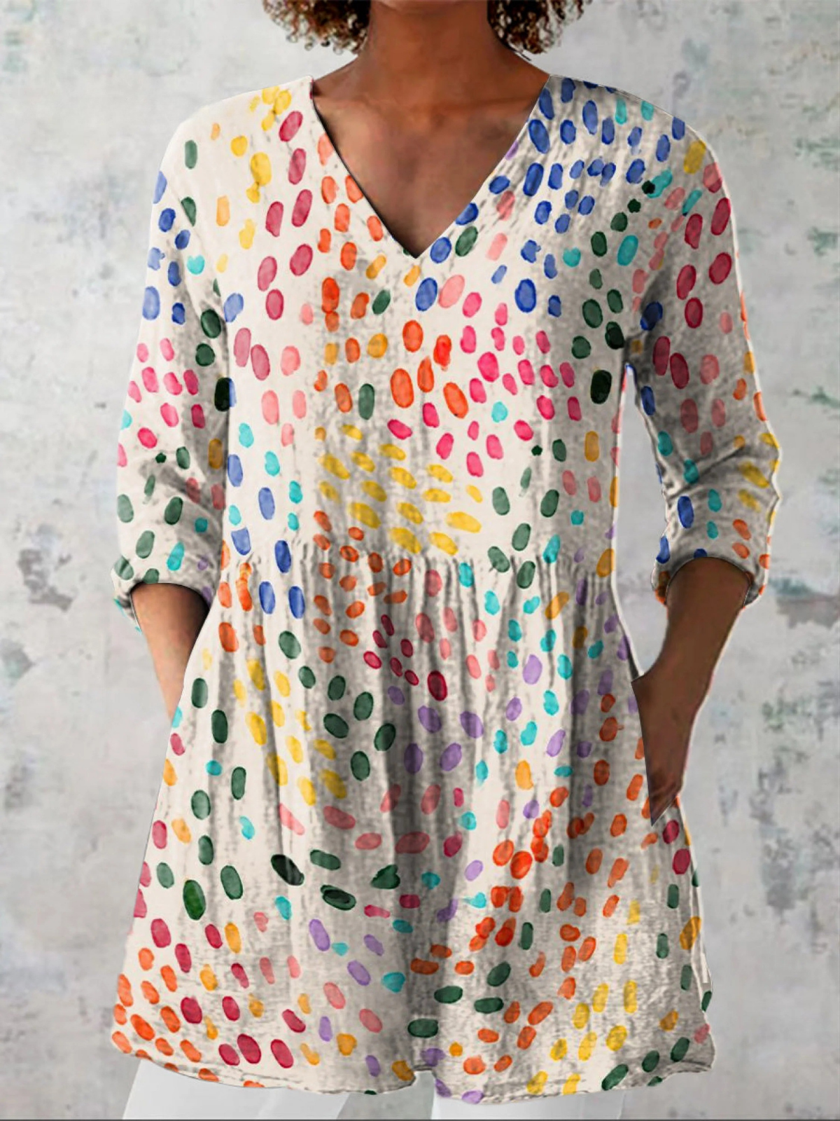 Noelle | Long Blouse with a Striking Pattern
