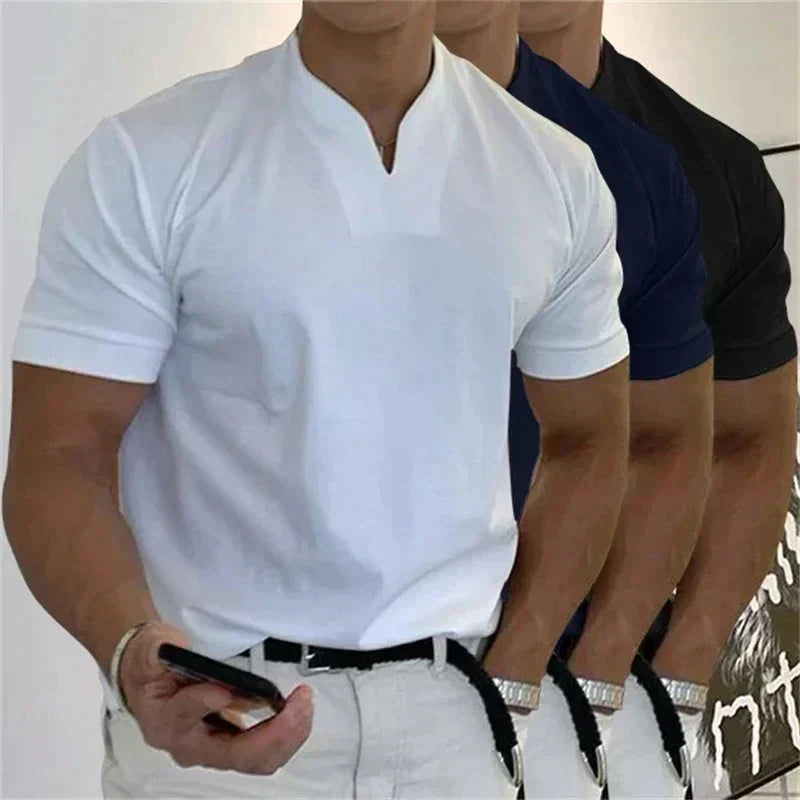 Men's Short-Sleeve Sports Shirt – V-Neck