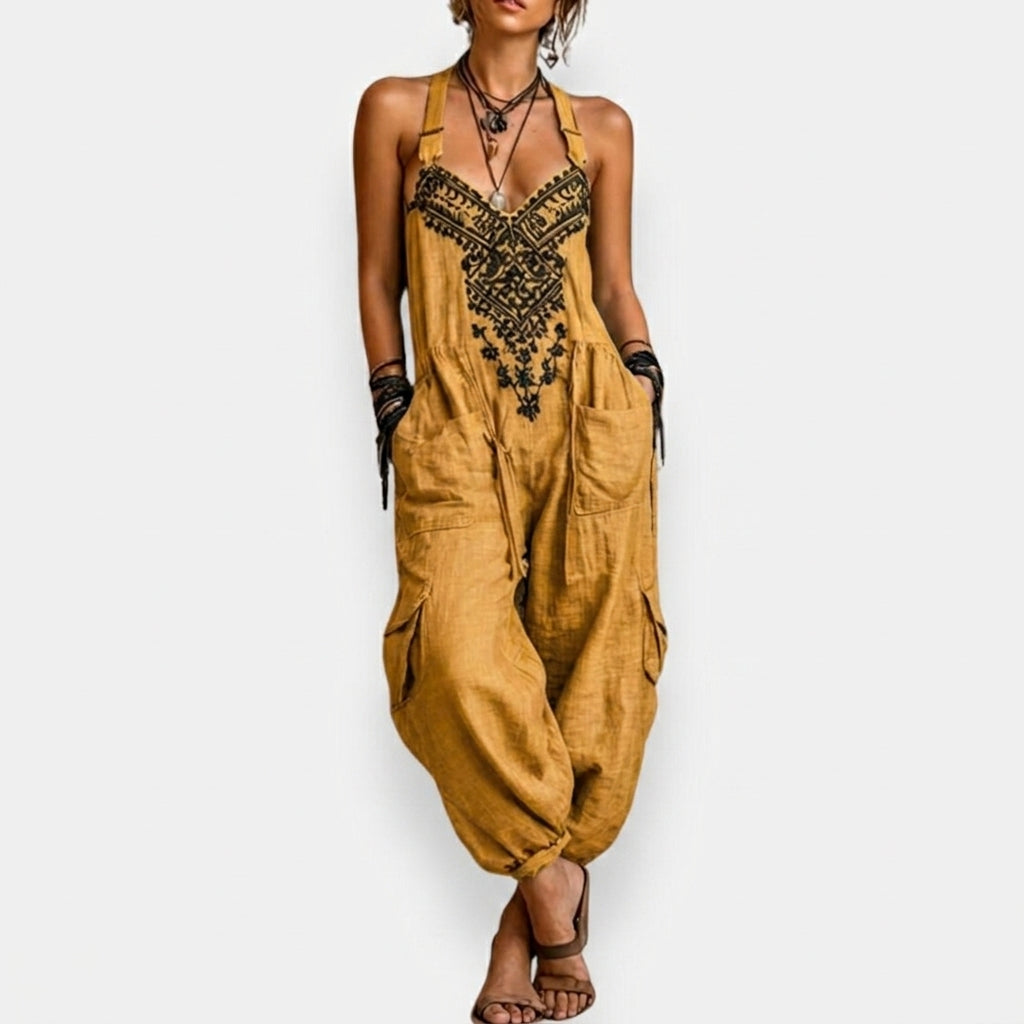Erminilde | Embroidered Boho Jumpsuit