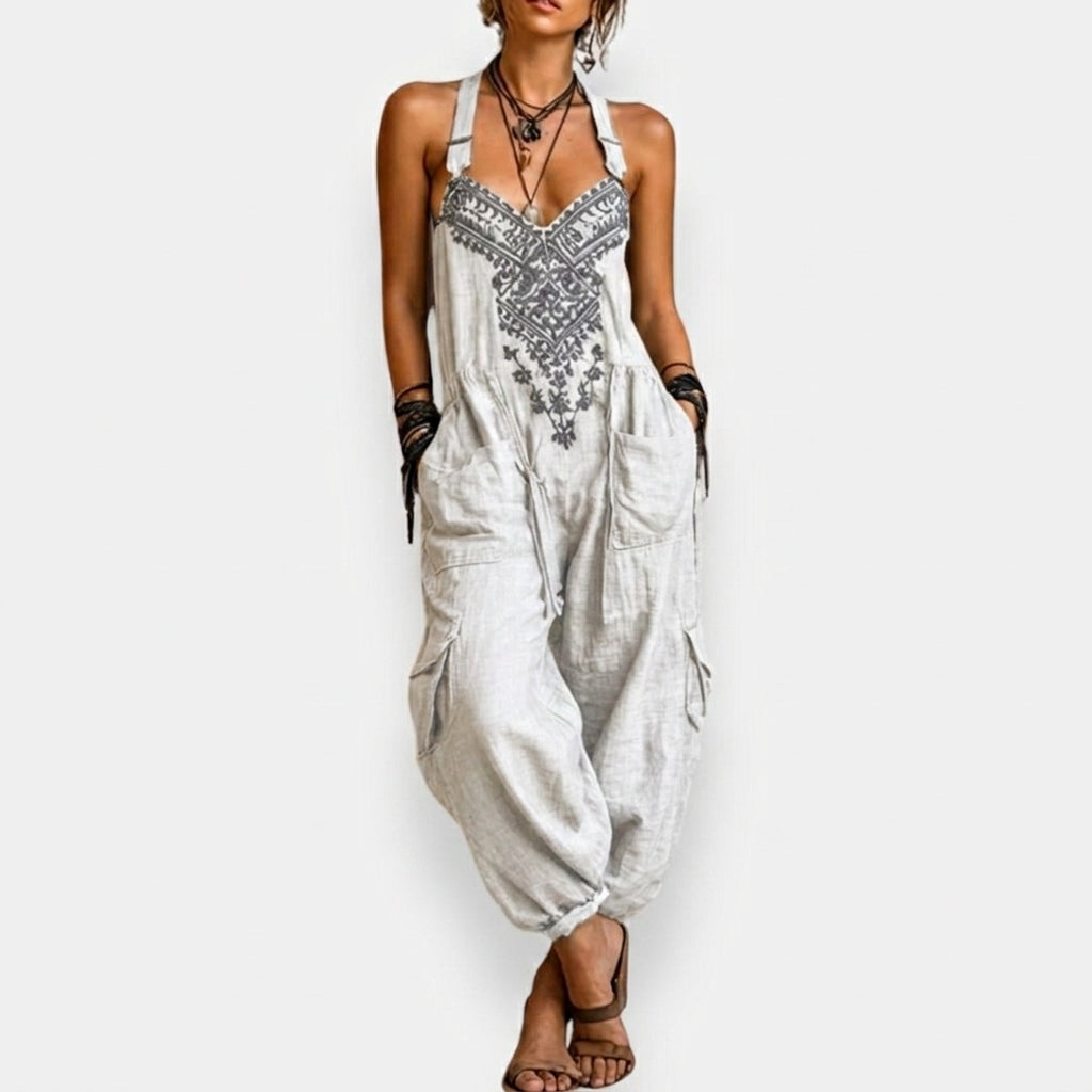 Erminilde | Embroidered Boho Jumpsuit