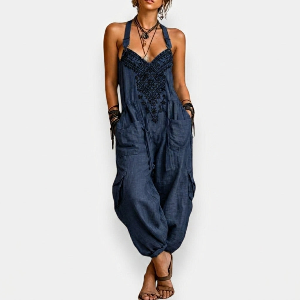 Erminilde | Embroidered Boho Jumpsuit