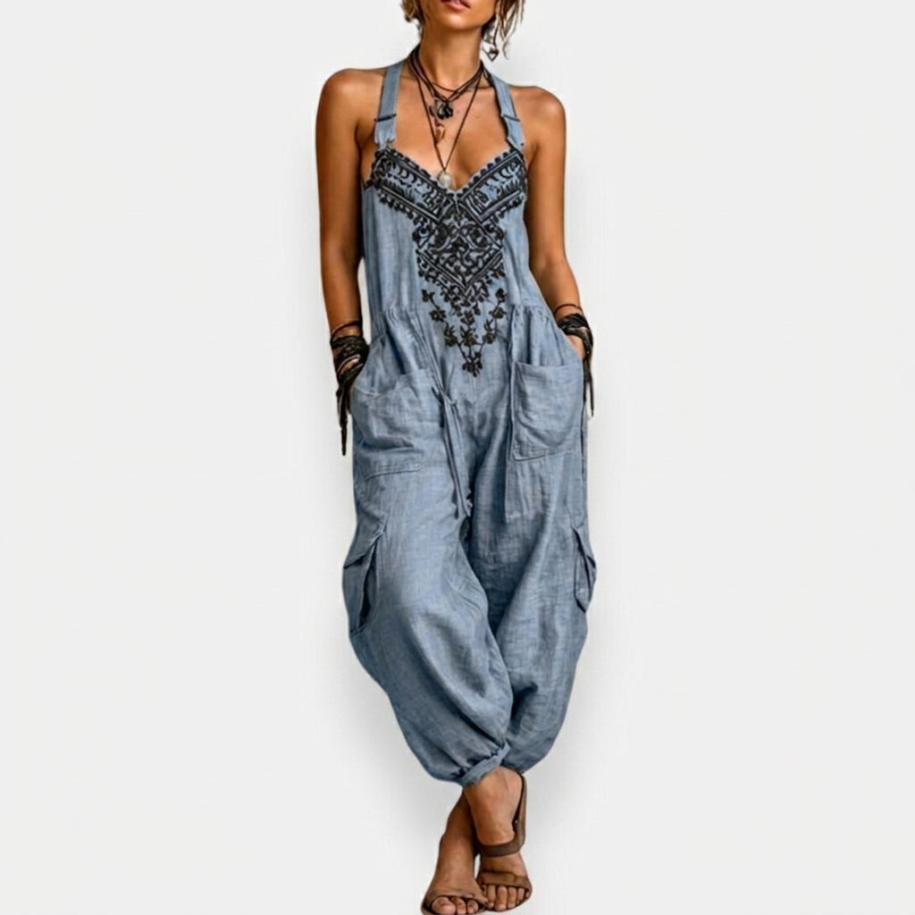 Erminilde | Embroidered Boho Jumpsuit