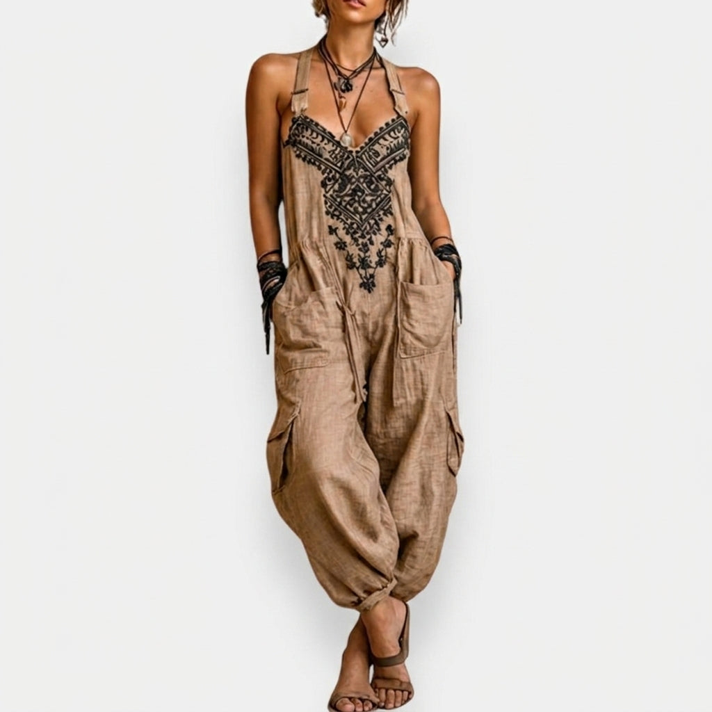 Erminilde | Embroidered Boho Jumpsuit