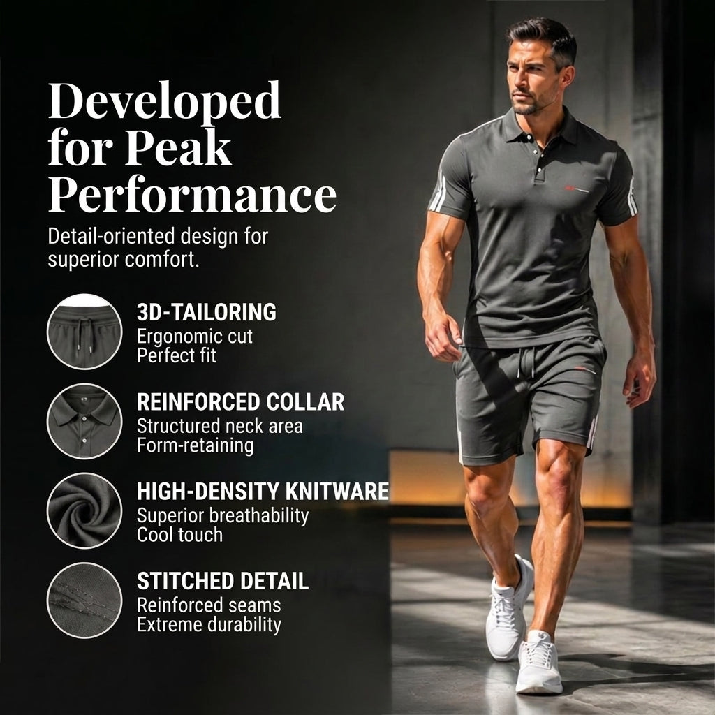 2-Piece Casual Set for Men – Short-Sleeve Top & Shorts, Breathable, Comfortable, and Versatile for Everyday Wear, Sports, and Travel