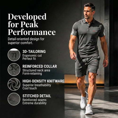 2-Piece Casual Set for Men – Short-Sleeve Top & Shorts, Breathable, Comfortable, and Versatile for Everyday Wear, Sports, and Travel