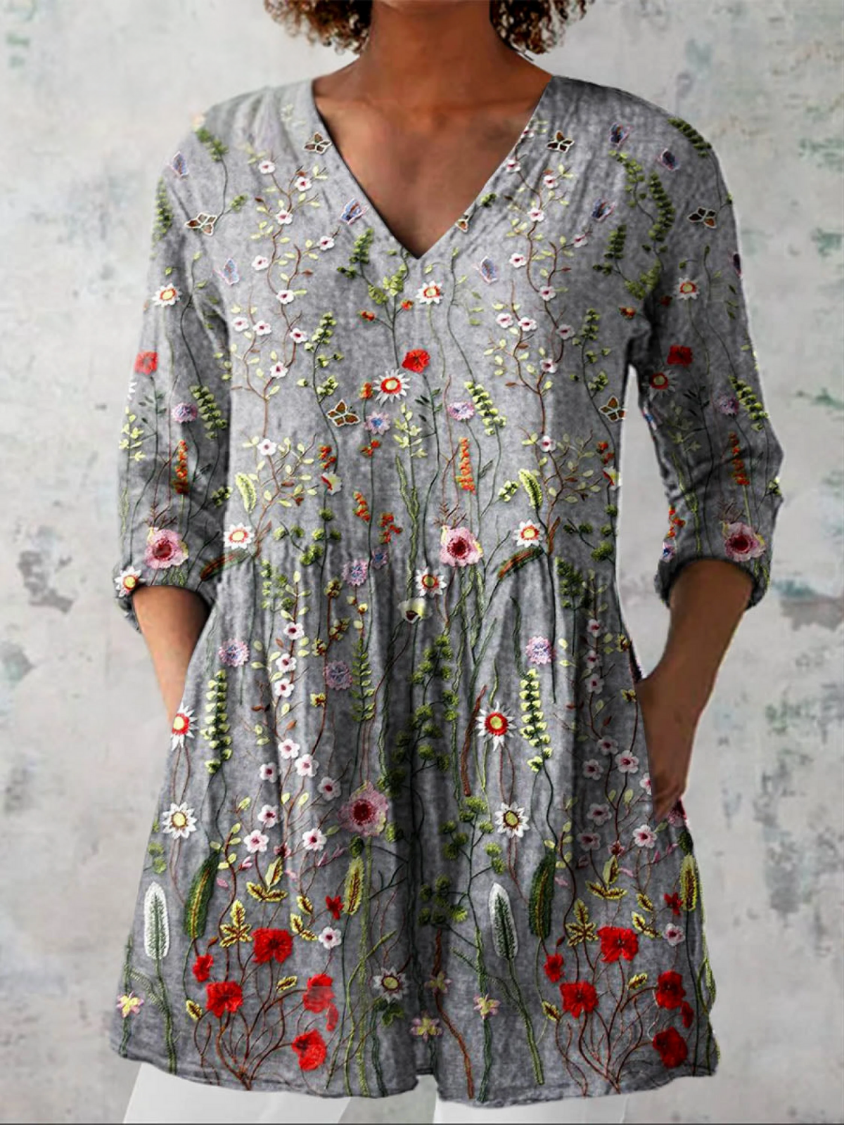 Sloane | Long Blouse with a Striking Pattern