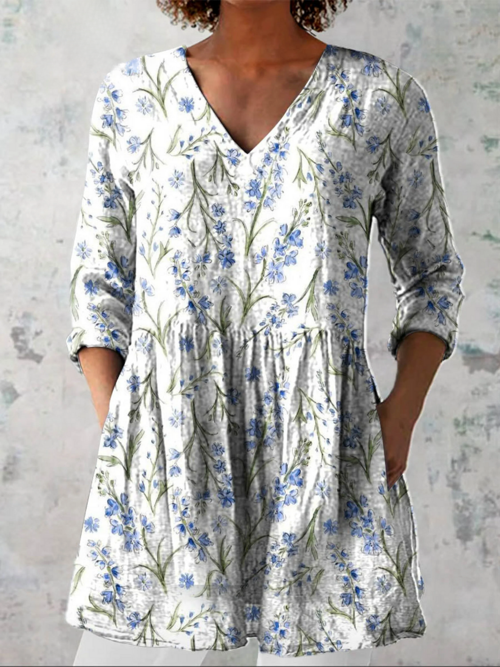 Brielle | Long blouse with a striking pattern