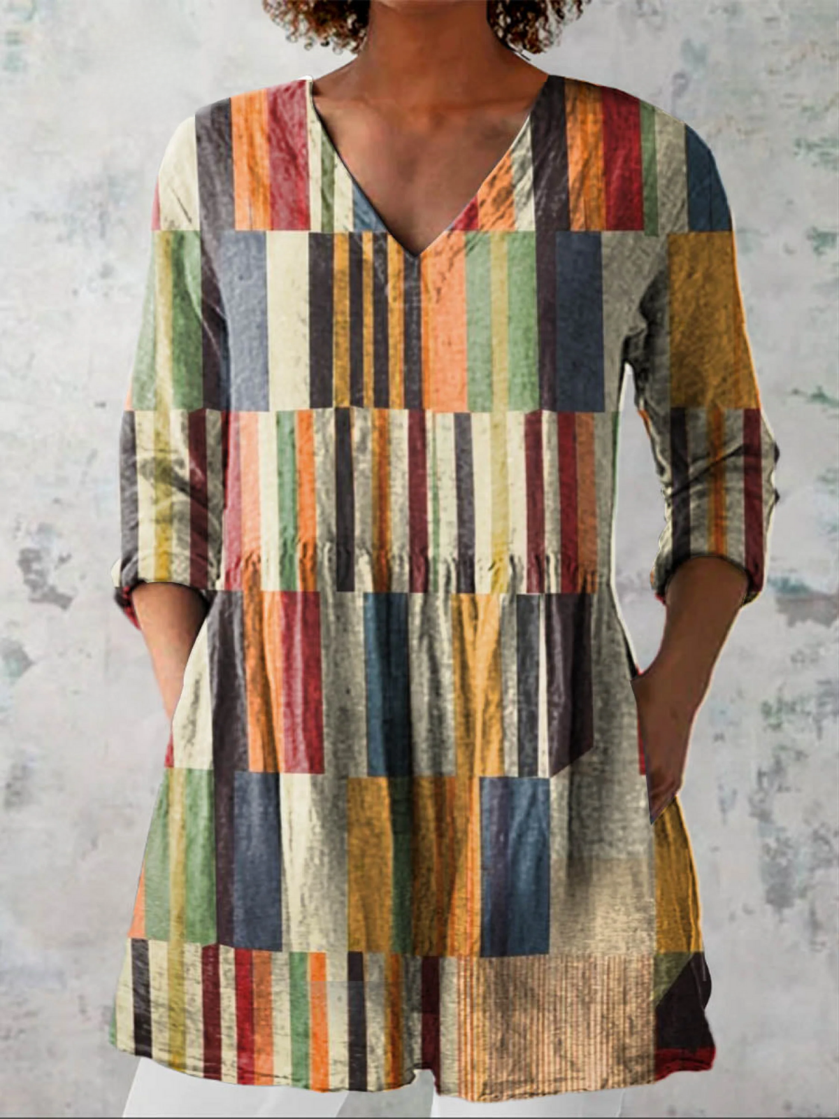 Avery | Long Blouse with a Striking Pattern