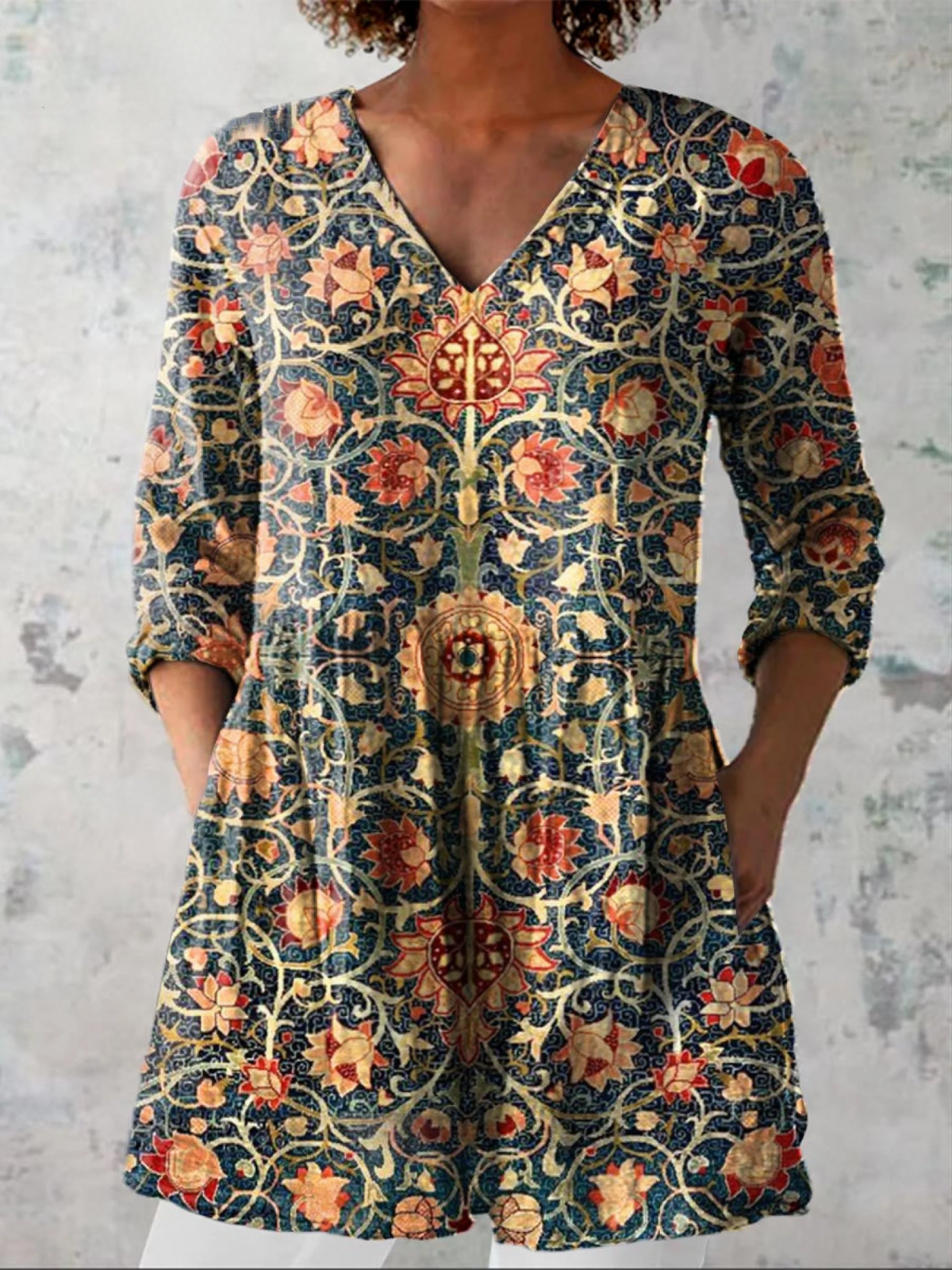 Liora | Long Blouse with a Striking Pattern