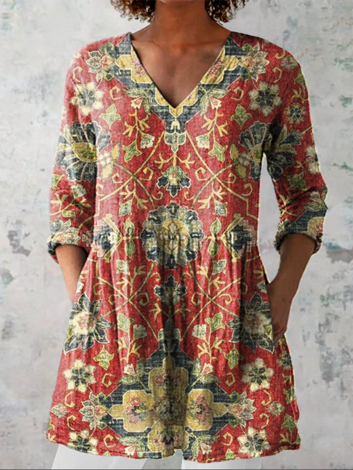 Wren | Long Blouse with a Striking Pattern