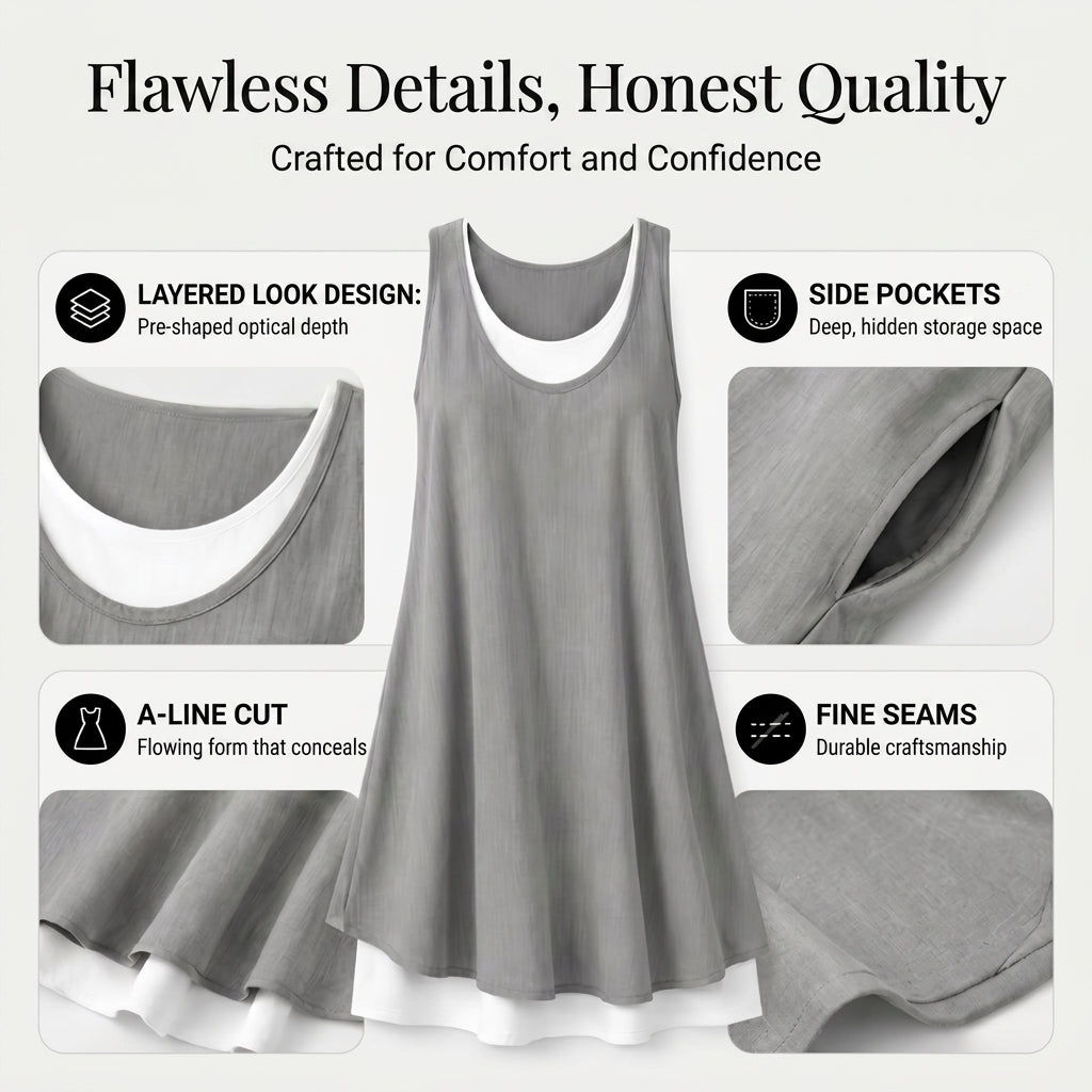 Summery strapless layered dress
