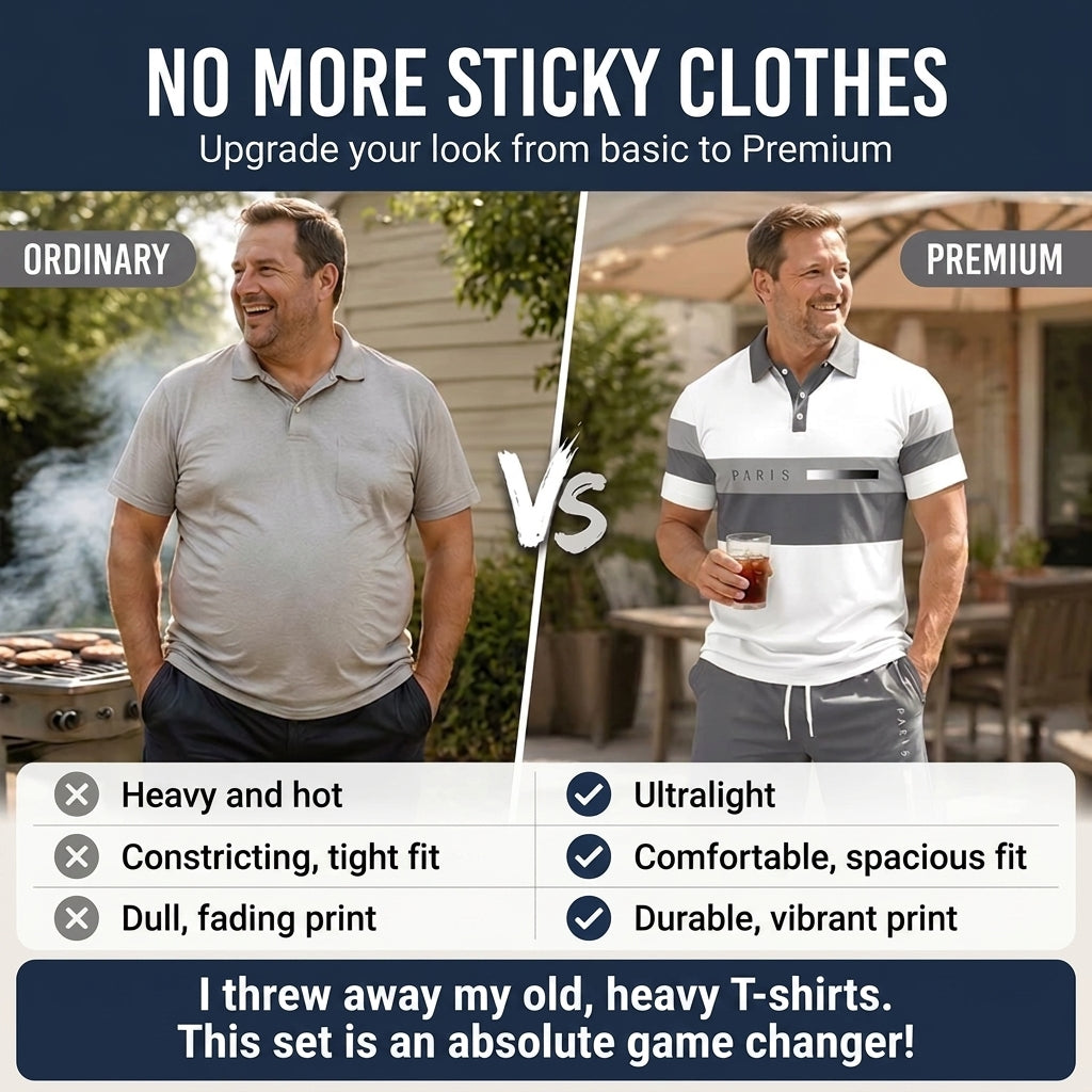 2-Piece Shirt & Shorts Set for Men – Comfortable, Breathable, and Versatile for Summer, Leisure, and Travel