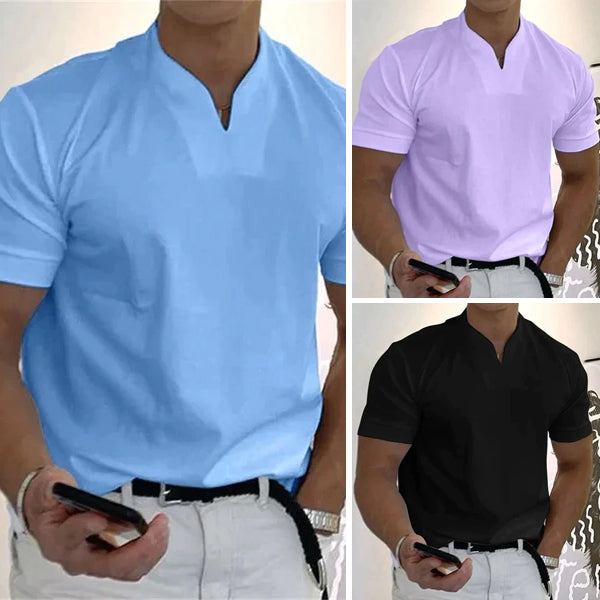 Men's Short-Sleeve Sports Shirt – V-Neck