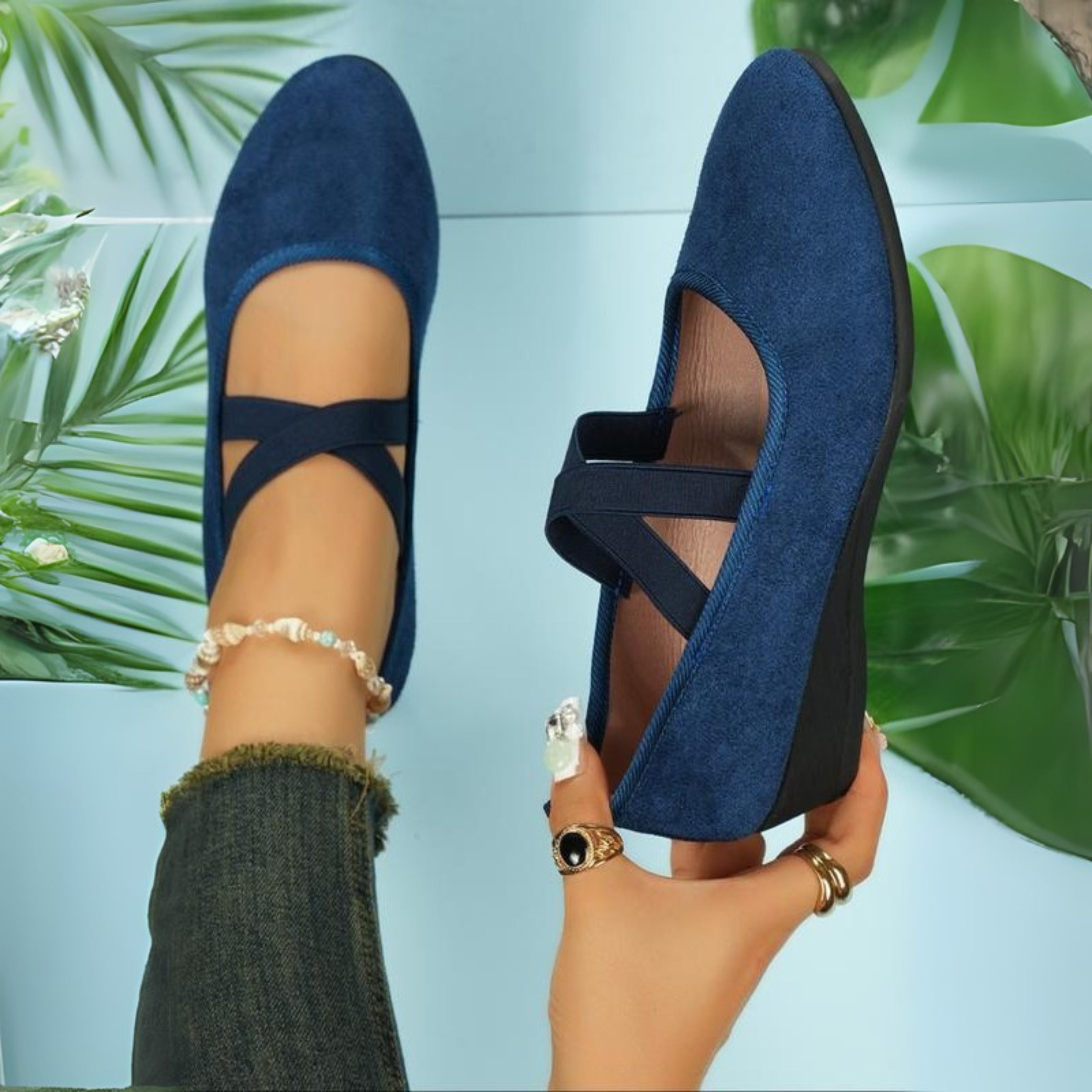 Closed-toe Platform Ballet Flats