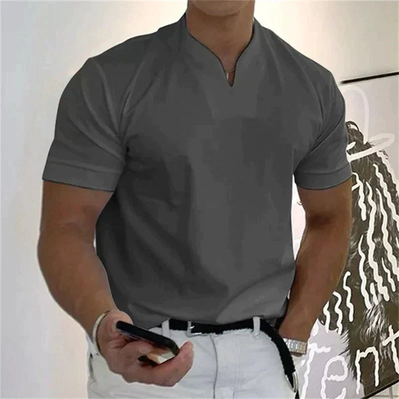 Men's Short-Sleeve Sports Shirt – V-Neck