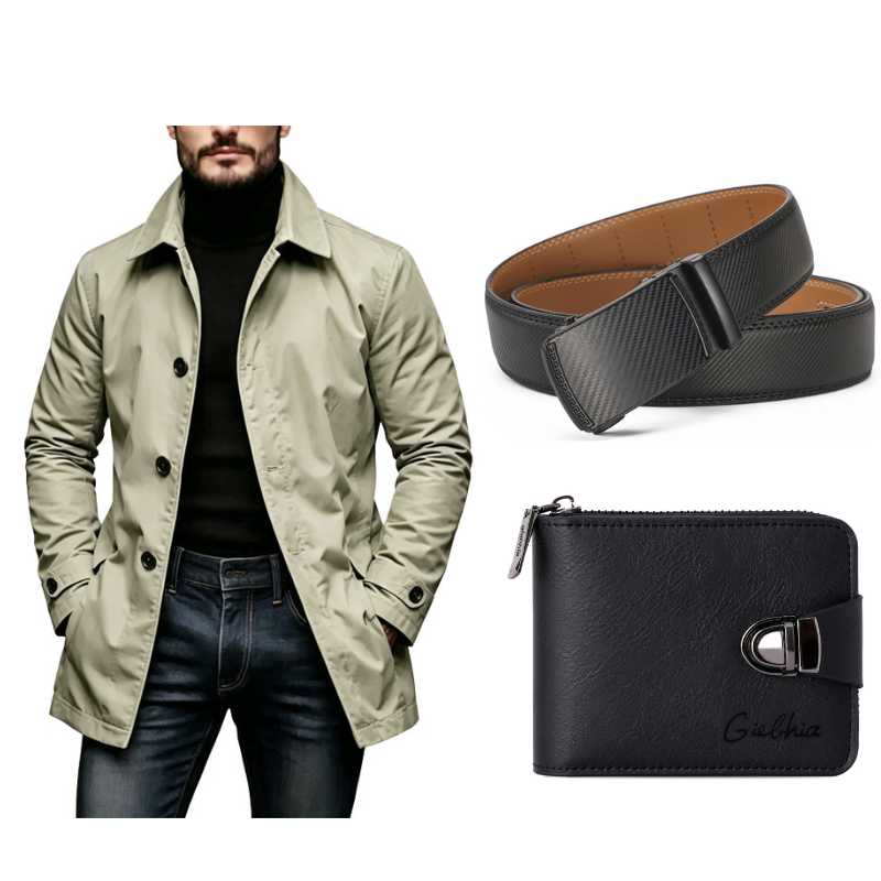 Mid-Length Waterproof Men’s Trench Coat