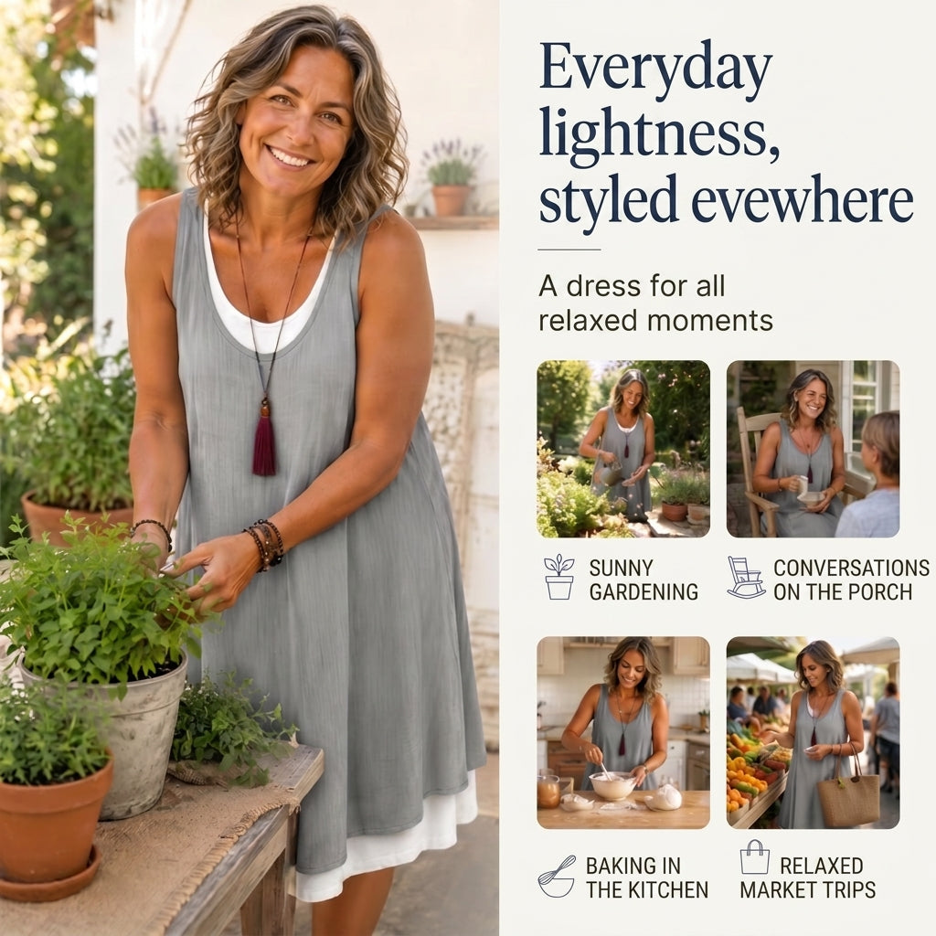 Summery strapless layered dress