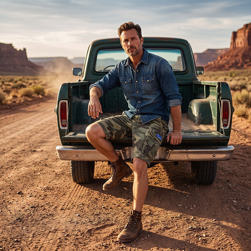 Men's Casual Relaxed Fit Cargo Shorts – Multi-Pockets, Breathable, Rugged