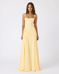 ENIE | Maxi Dress with a Gathered Square Neckline