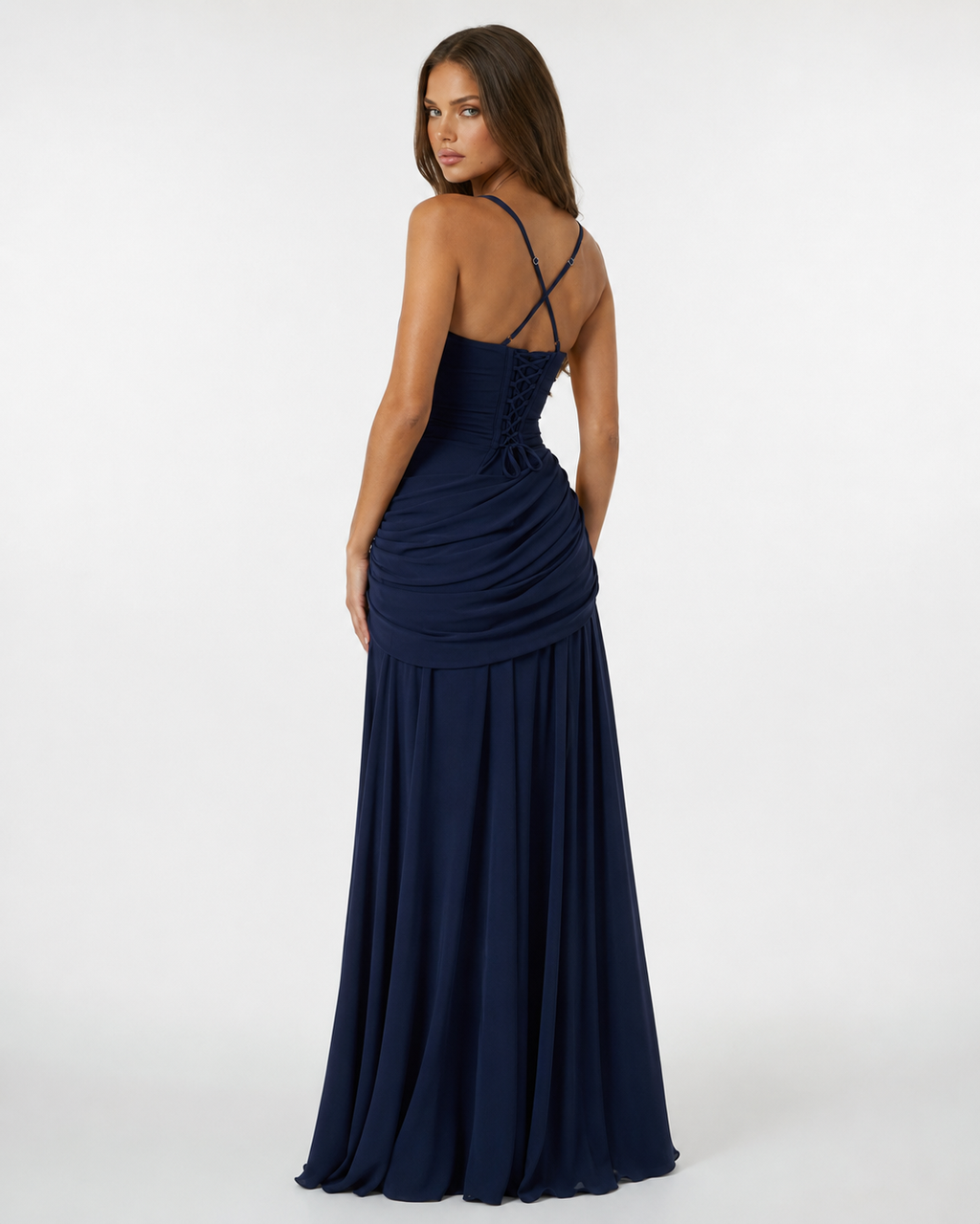 ENIE | Maxi Dress with a Gathered Square Neckline