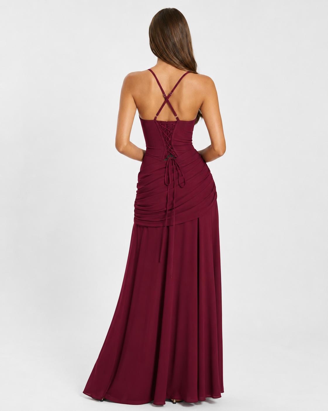 ENIE | Maxi Dress with a Gathered Square Neckline