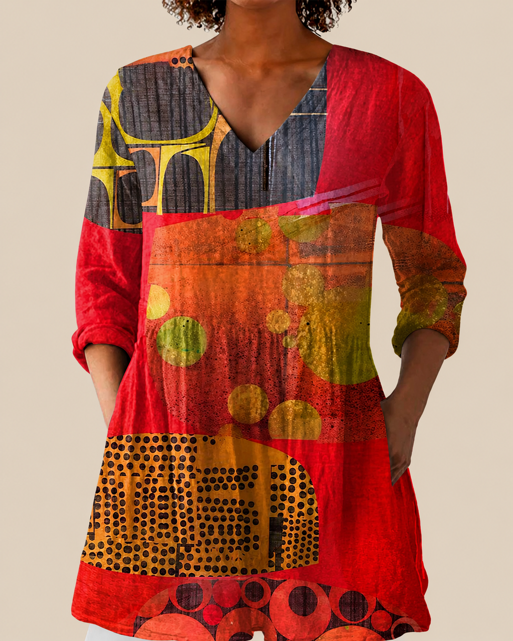 Skylar | Long Blouse with a Striking Pattern