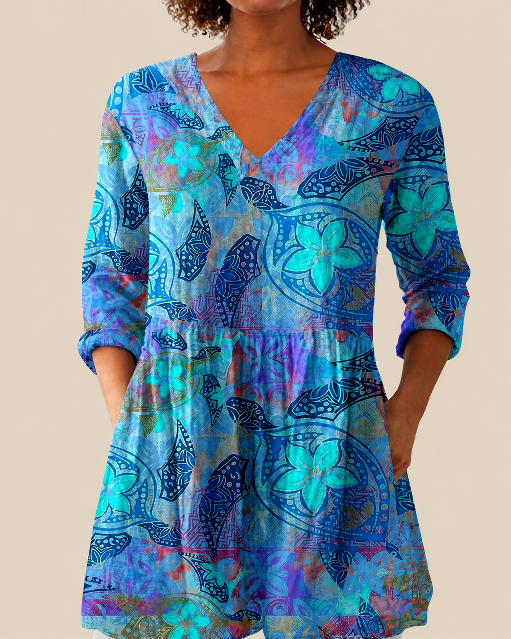 Riley | Long Blouse with a Striking Pattern