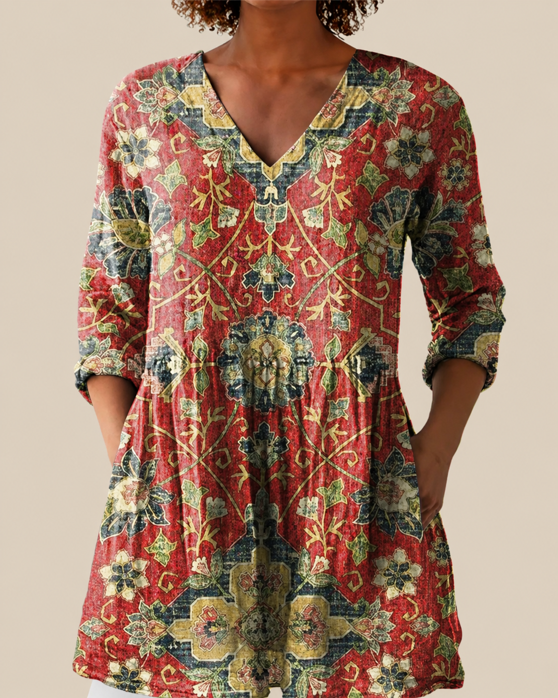 Wren | Long Blouse with a Striking Pattern