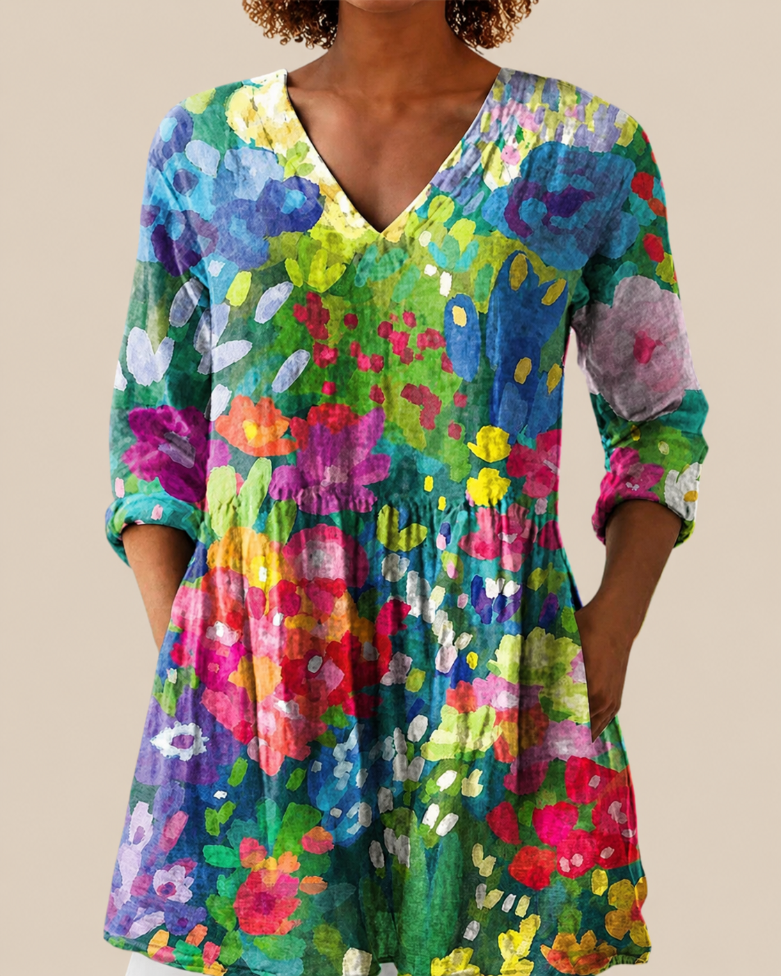Eden | Long blouse with a striking pattern