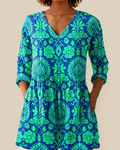 Romy | Long blouse with a striking pattern