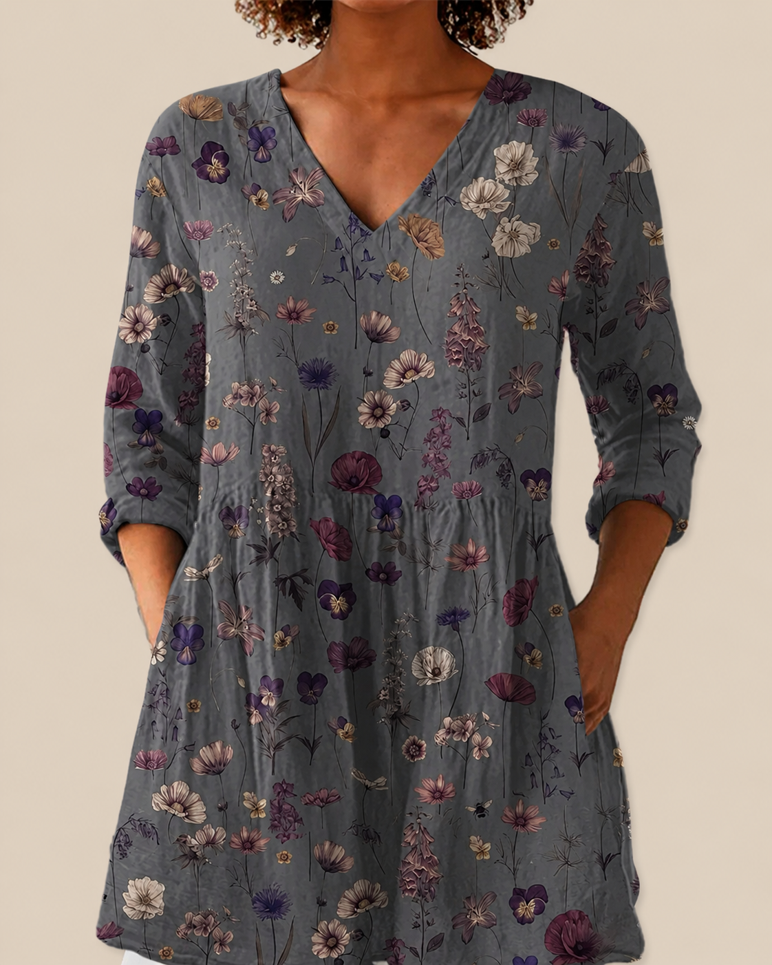 Kira | Long blouse with a striking pattern