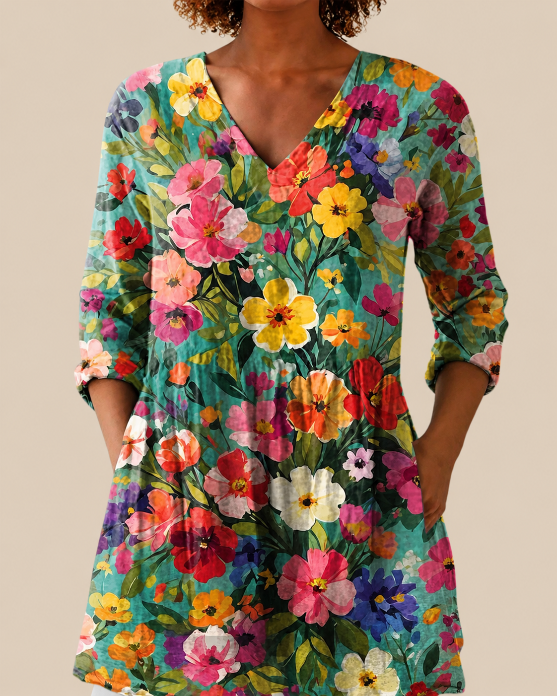 Keira | Long blouse with a striking pattern