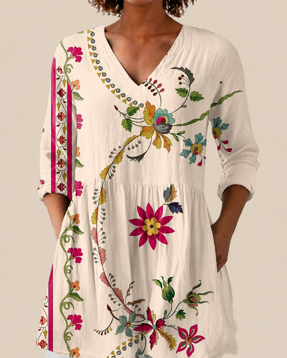 Aria | Long Blouse with a Striking Pattern