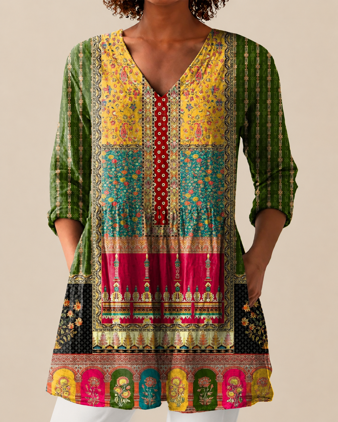 Nyla | Long Blouse with a Striking Pattern