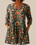 Liora | Long Blouse with a Striking Pattern