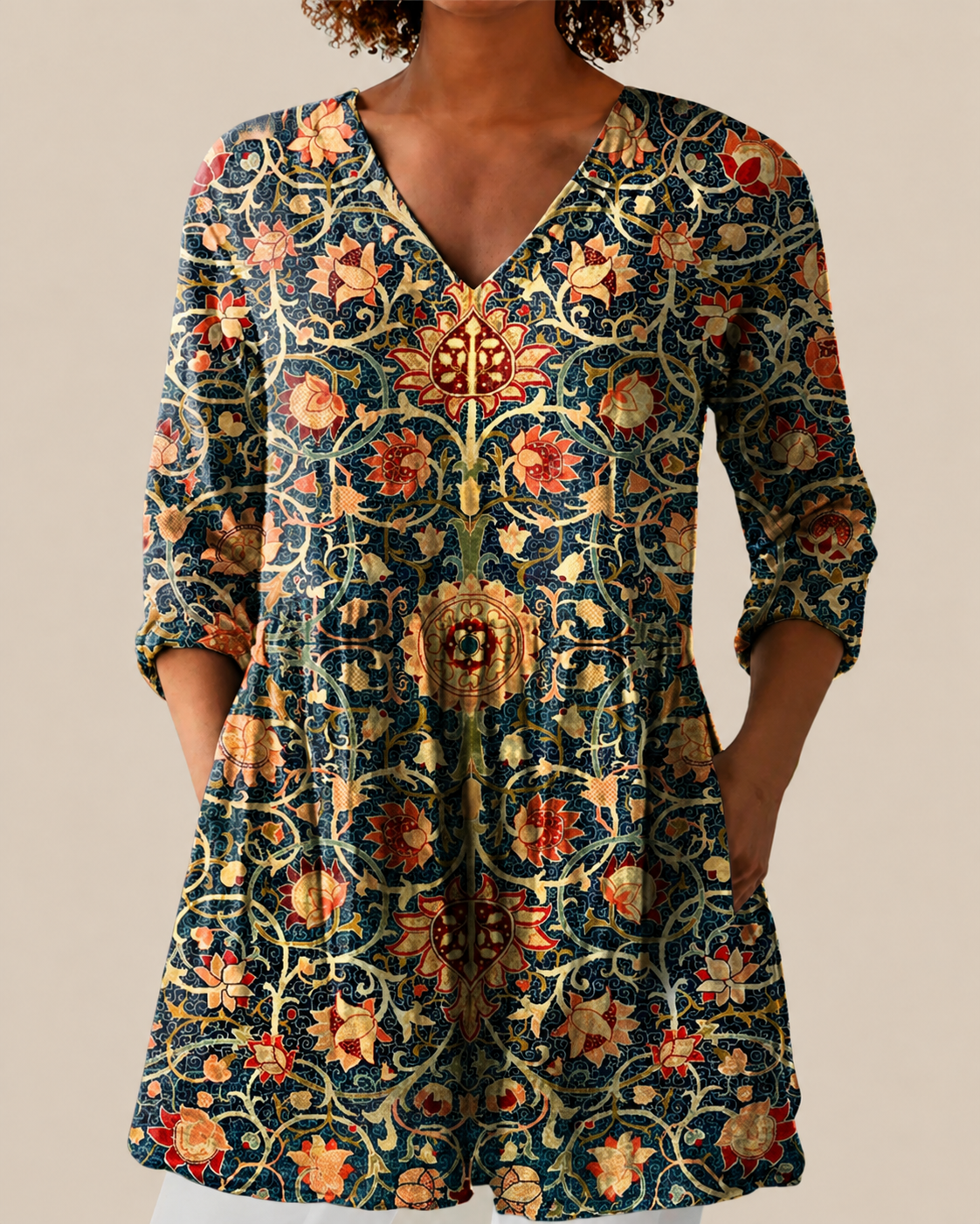Liora | Long Blouse with a Striking Pattern
