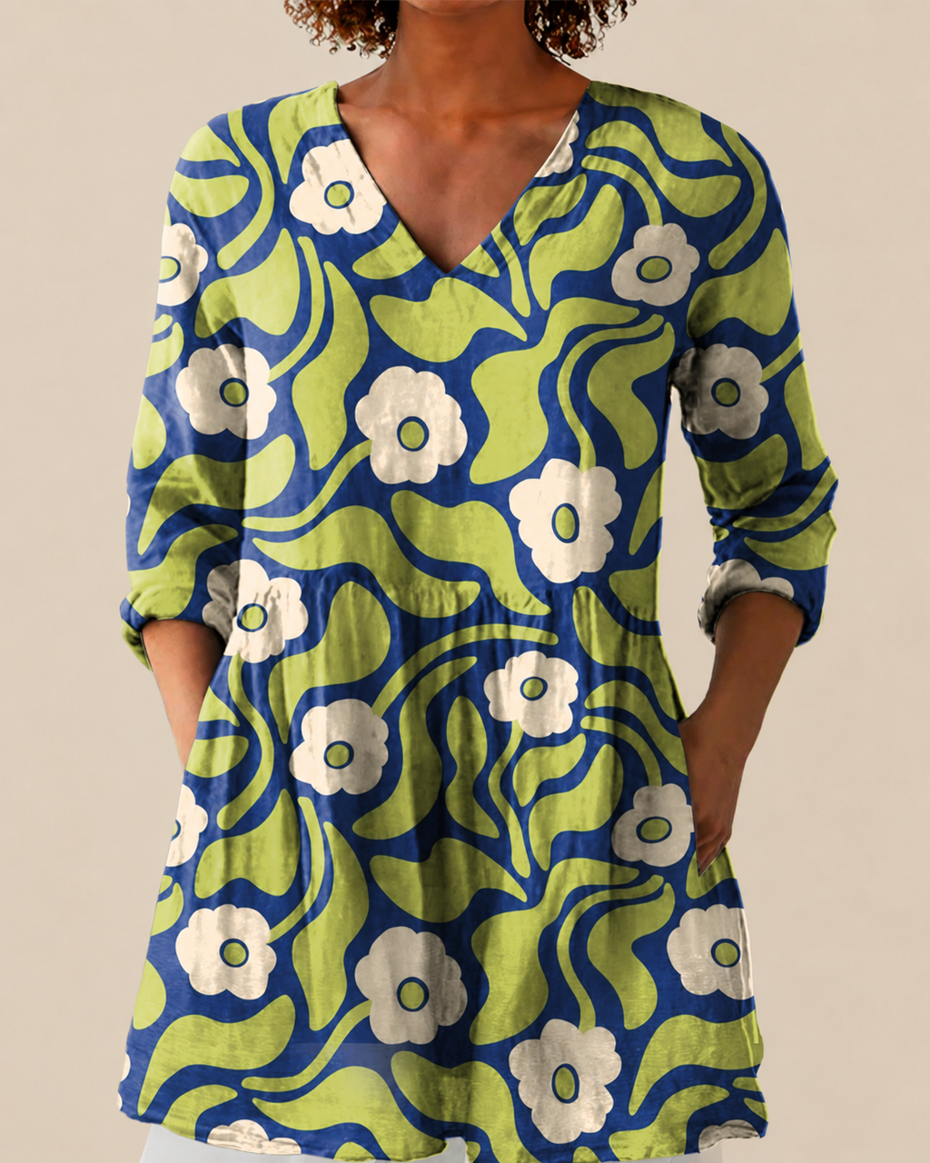 Talia | Long Blouse with a Striking Pattern