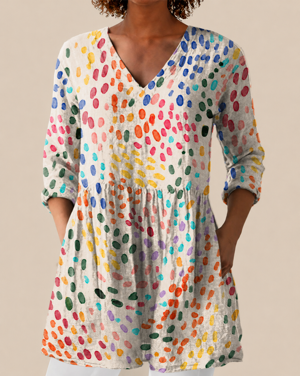 Noelle | Long Blouse with a Striking Pattern