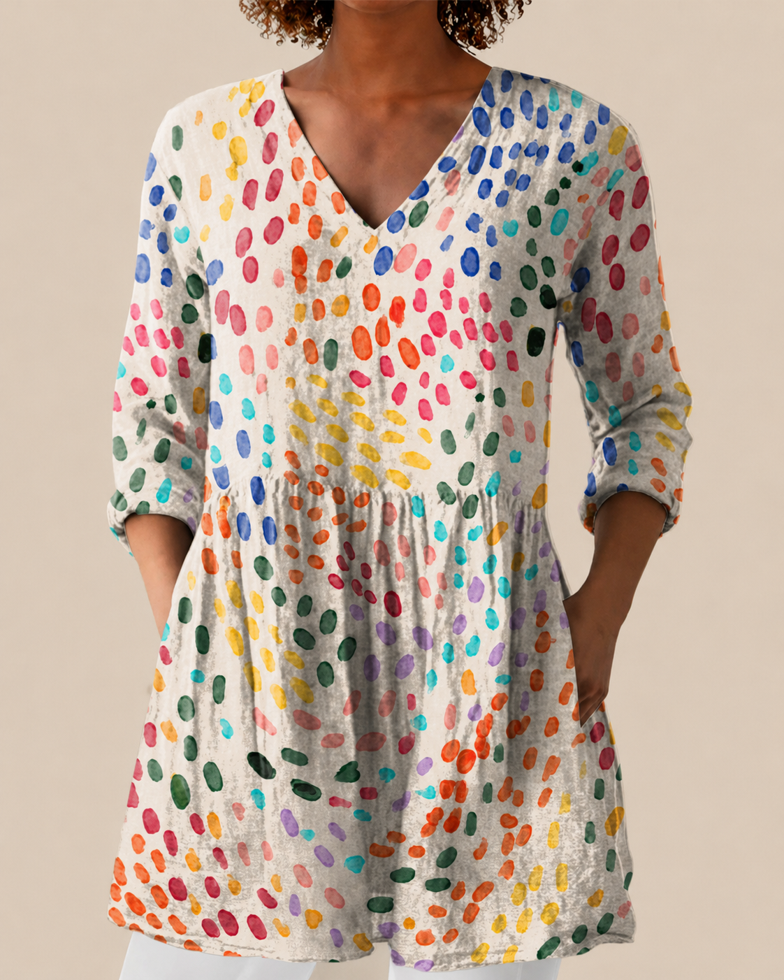Noelle | Long Blouse with a Striking Pattern