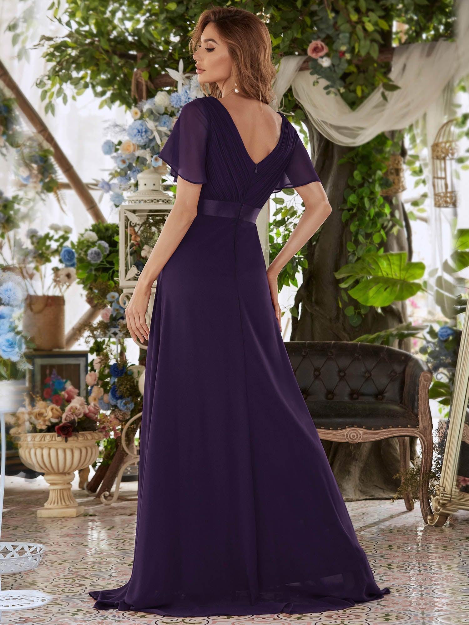 MONICA Dress | Elegant, flowing high-waisted chiffon bridesmaid dresses