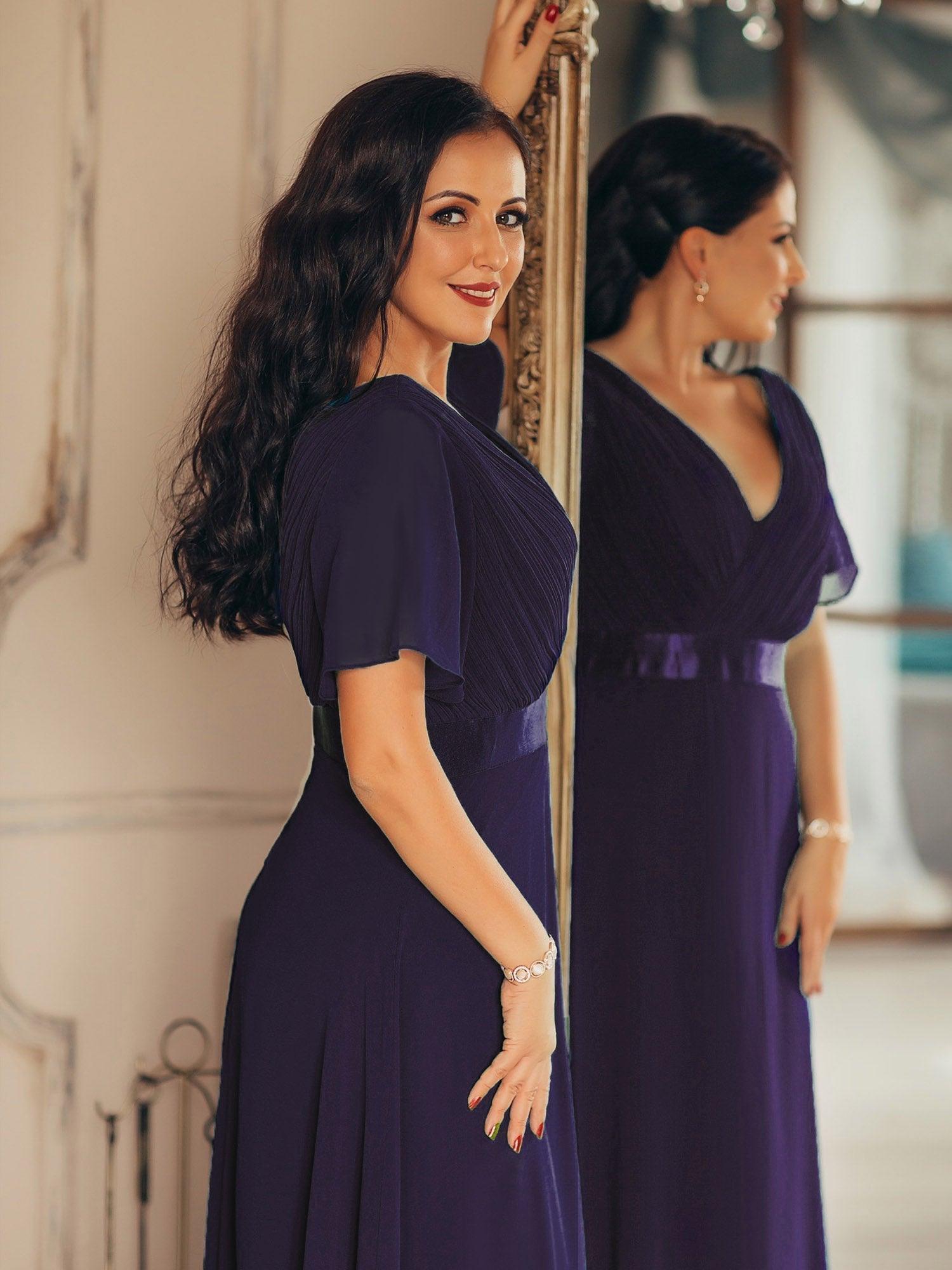 MONICA Dress | Elegant, flowing high-waisted chiffon bridesmaid dresses