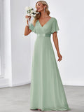 MONICA Dress | Elegant, flowing high-waisted chiffon bridesmaid dresses