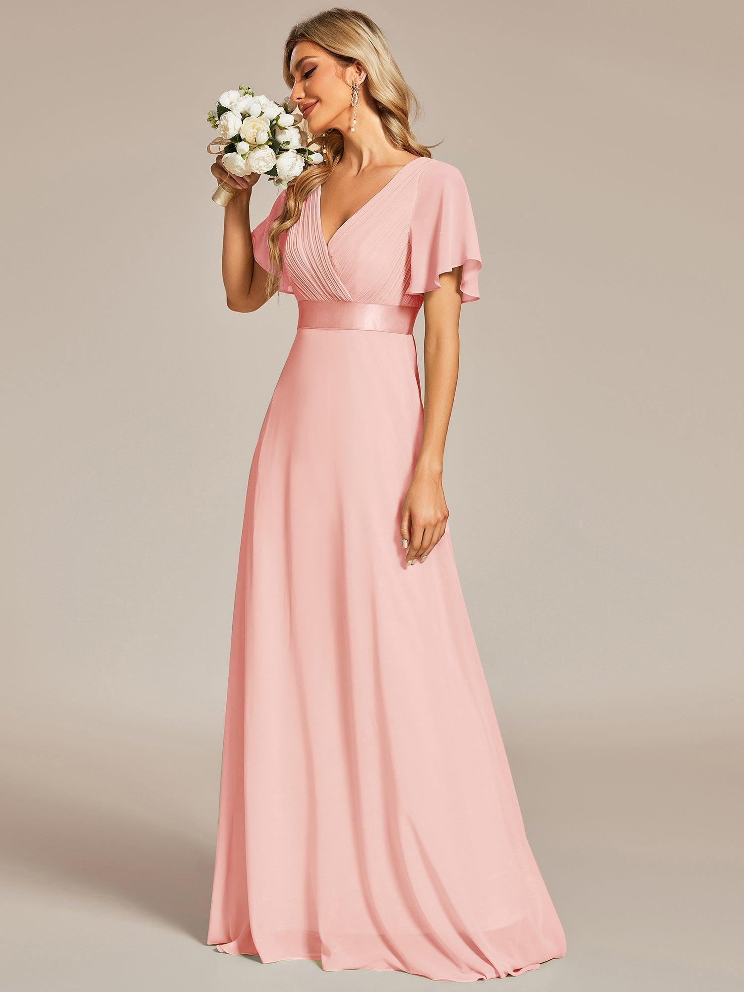 MONICA Dress | Elegant, flowing high-waisted chiffon bridesmaid dresses